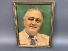Vintage FDR President Rosevelt Promotional Framed Portrait advertising  10x13.5 picture