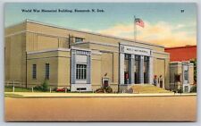 Bismarck North Dakota~Front World War Memorial Building~Vintage Linen Postcard picture