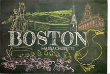 NEW Postcard Boston drawing 4x6 Massachusetts Postcrossing Unposted  picture