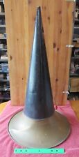 Antique XL Brass & Metal Witches Hat Cylinder Phonograph Horn ? Edison Columbia picture