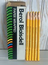 5 Vintage Unused Yellow Blaisdell Paper Wrapped China Markers Pencils 170T picture