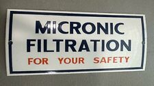 Rare Vintage GULF Micronic Gas Filtration Porcelain Sign Pump Motor Oil Original picture