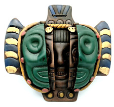 3D Mask Three Ages of Man Wall Hanging Aztec Mayan Mexican Ceramic Wall Art picture