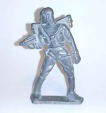 Pewter gray metal Vintage Space man with gun 2.5 tall picture