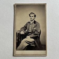 Antique CDV Photograph Handsome Charming Young Man Teen Boy Rockville CT picture