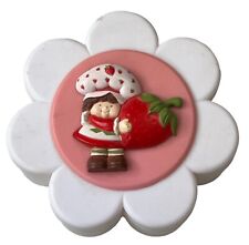 VTG 1981 Strawberry Shortcake Pink Flower Trinket Jewelry Box Container Dish Tag picture