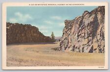 Postcard Whiteface Memorial Highway Cut Adirondacks NY Linen picture