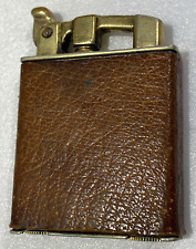 Carlton Automatic Cigarette Lighter  A Kum-A-Part Product USA Leather Brown picture
