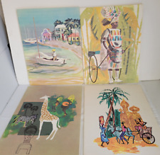 4 Vintage 1962 S.S. Argentina Cruise Ship Menus Great Cover Artwork 9x11.75