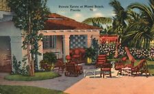 Postcard FL Private Estate at Miami Beach Posted 1941 Linen Vintage PC H8221 picture