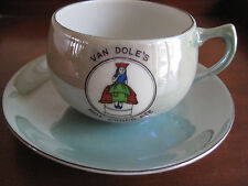 VINTAGE CUP AND SAUCER  VAN DOLE'S HOT CHOCOLATE  RARE ADVERTISING c1930's picture