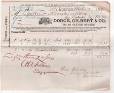 1877 DODGE GILBERT CO BILLHEAD IRON STEEL OLIVER ST BOSTON MA picture