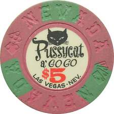 Pussycat a' Go-Go Casino Las Vegas Nevada $5 Inlay Chip 1964 picture