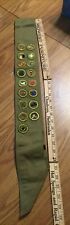Vintage Boy Scout Merit Badge Sash w 17 Merit Badges Fine Twill picture