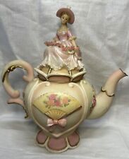 Rare BEAUTIFUL Montefiori Collection Victorian Lady Cast Resin Teapot Figurine picture