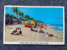 Colorful Cabana Life at Delray Beach, Florida Vintage 1965 Postcard picture