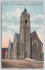 Fort Wayne IN Indiana First Presbyterian Church Vintage Antique Postcard 1915 picture