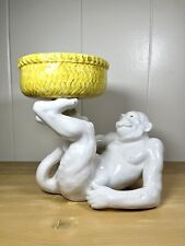 Vintage Monkey Holding Bowl Mid Century Planter, Catch-all, Soap Dish, Jewelry picture