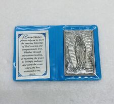 Vintage Mary Immaculate Pewter Pocket Praying Icon Oblate Missions San Antonio 6 picture