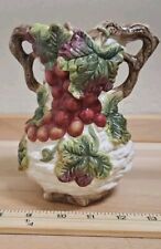 Vintage Kaldun & Bogle Grape Vine Ceramic  Vase Vine Handle, Shows Wear picture