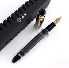 Yong Sheng 699 Vacuum fountain Pen Translucent Black Golden Clip F Nib picture