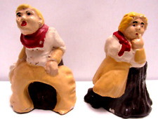 Antique Cowboy Cowgirl Figural Salt and Pepper Shakers Pair picture
