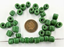 50  Old Greasy Green Venetian Crow Trade Beads African  V252 picture