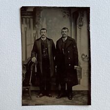 Antique Tintype Photograph Handsome Fashionable Dapper Men Mustache Brothers picture