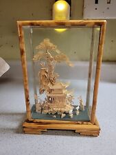 Very Vintage San Yu Micro Cork Carving Diorama Landscape Design With Glass... picture