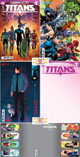 (2023) TITANS #1 5 VARIANT COVER SET BARTEL JIM LEE BLANK PERFORATED CARD picture
