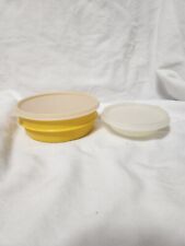 Tupperware Vintage Yellow Round Cereal Bowl 1356 With Lid & Small 154 Bowl picture