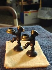 * ANTIQUE * WALTER BOSSE * MINITURE MOUSE FIGURINE * PAIR CANDLEHOLDERS picture
