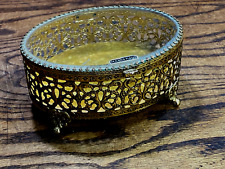 Vintage Matson 24K Gold Plated Ormolu Jewelry Casket Box ~ Vanity Trinket Box picture