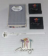 VTG 5 Lot Mirage Casino Vegas Souvenir Rubber Magnet Cards Swizzler Matchbooks picture
