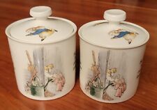 Wedgwood Peter Rabbit Honey Pot or Candy Jar(s) w Lid  Noise of a Hoe  Excellent picture