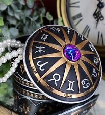 Greek Zodiac Constellations with Sun and Space Gem Lid Decorative Trinket Box picture