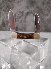 frost cutlery knife 2 Blade Pocket Knife Stainless Steel Burlwood Inlay  picture