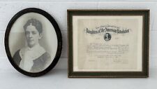WIFE of DR DANIEL SMITH LAMB Daughters American Revolution DAR Certificate 1892 picture