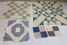 Vintage Antique Patchwork Quilt Blocks, Lot Of 5, Various Patterns, As Is picture