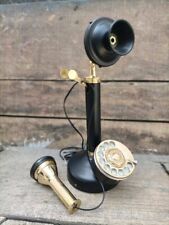telephone Candlestick Vintage Landline brass phone Antique Rotary dial for desk picture