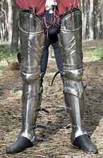 SCA advanced leg armor, complete gothic fluted cuisses, knees and greaves picture