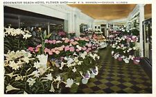 Vintage Postcard Edgewater Beach Hotel Flower Shop Market Chicago Illinois IL picture