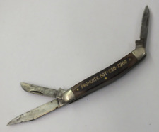 Schrade Old Timer Junior 108OT USA 3-Blade Folding Pocket Knife ADVERTISING picture