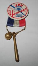 1960's Baseball New York Yankees World Series Stadium Souvenir Pin Coin Button picture