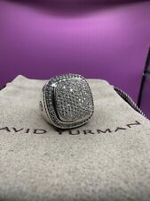David Yurman 925 Silver 20mm ALBION Ring With PAVE DIAMONDS Size 7 picture