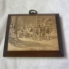 Vintage/Antique Miniature Picture of Maple Sugar Time-5”x4”Laminate on Wood picture