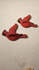 Pair Of Vintage Chalkware Red Cardinals Flying Wall Art picture