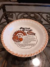 Rare 1983 Country Harvest Pie Pan Plate Apricot Orange W/ Ice Cream Pie Recipe picture