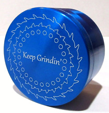Keep Grindin' Best Herb Grinder, 3.0 inch, 4-Piece, Large Storage & Scraper Blue picture