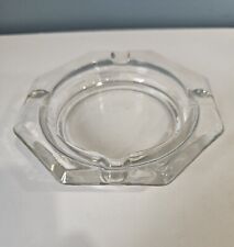 Vintage clear glass, octagon shaped mid century ashtray cigarette picture